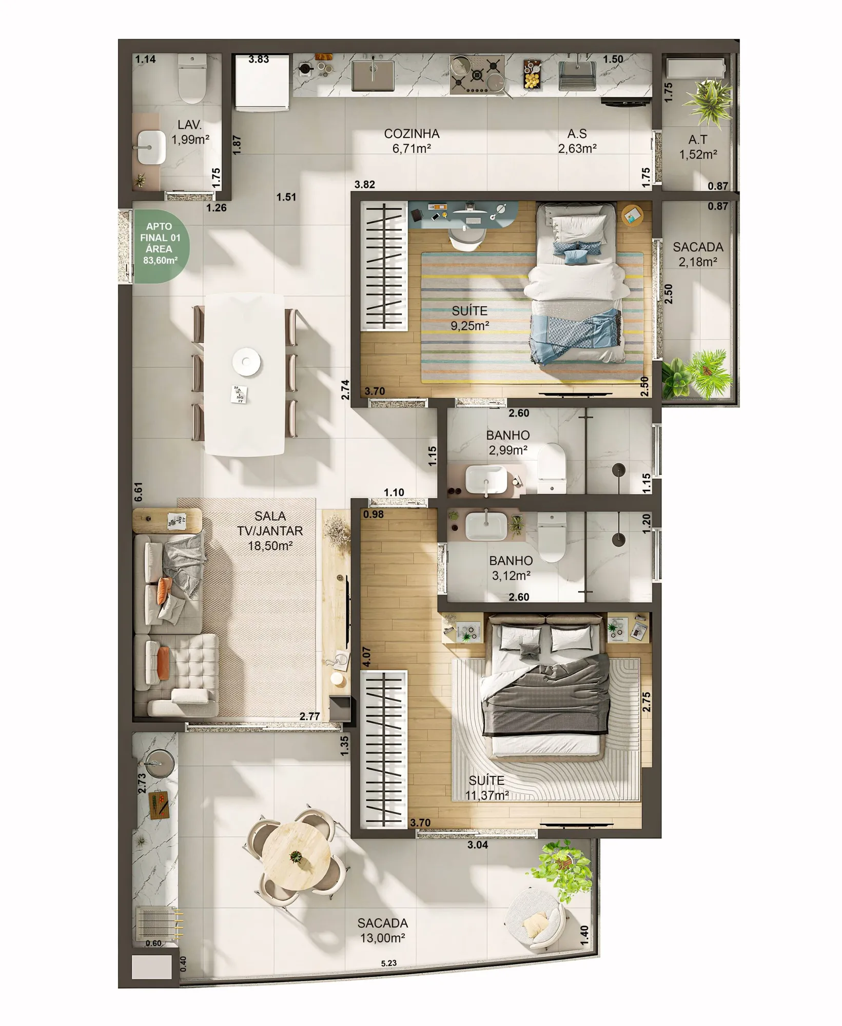 Planta Apartamento · 78 m²